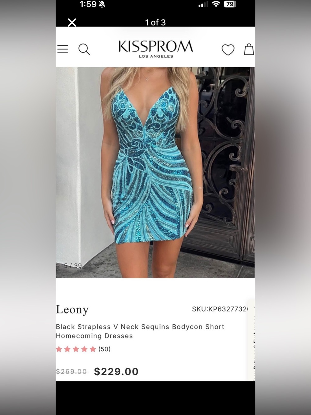 Gorgeous Blue Hoco Dress